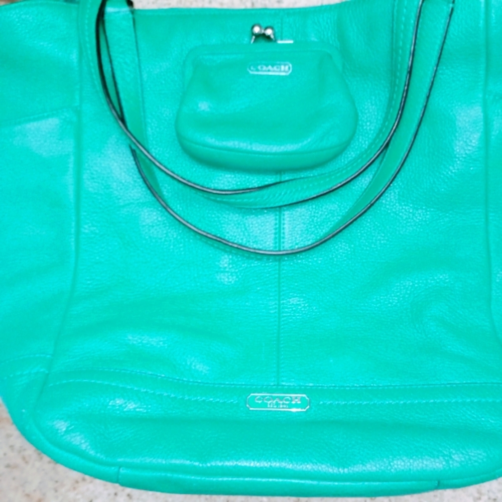 Coach 23662 Park Jade Leather North South Tote